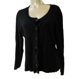 BLACK Cardigan With Buttoned Front, Reitman’s Lady’s Size XL